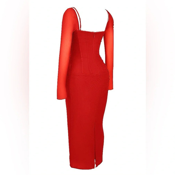 House of CB Katarina Scarlet Long Sleeve Maxi Dress - Picture 5 of 14
